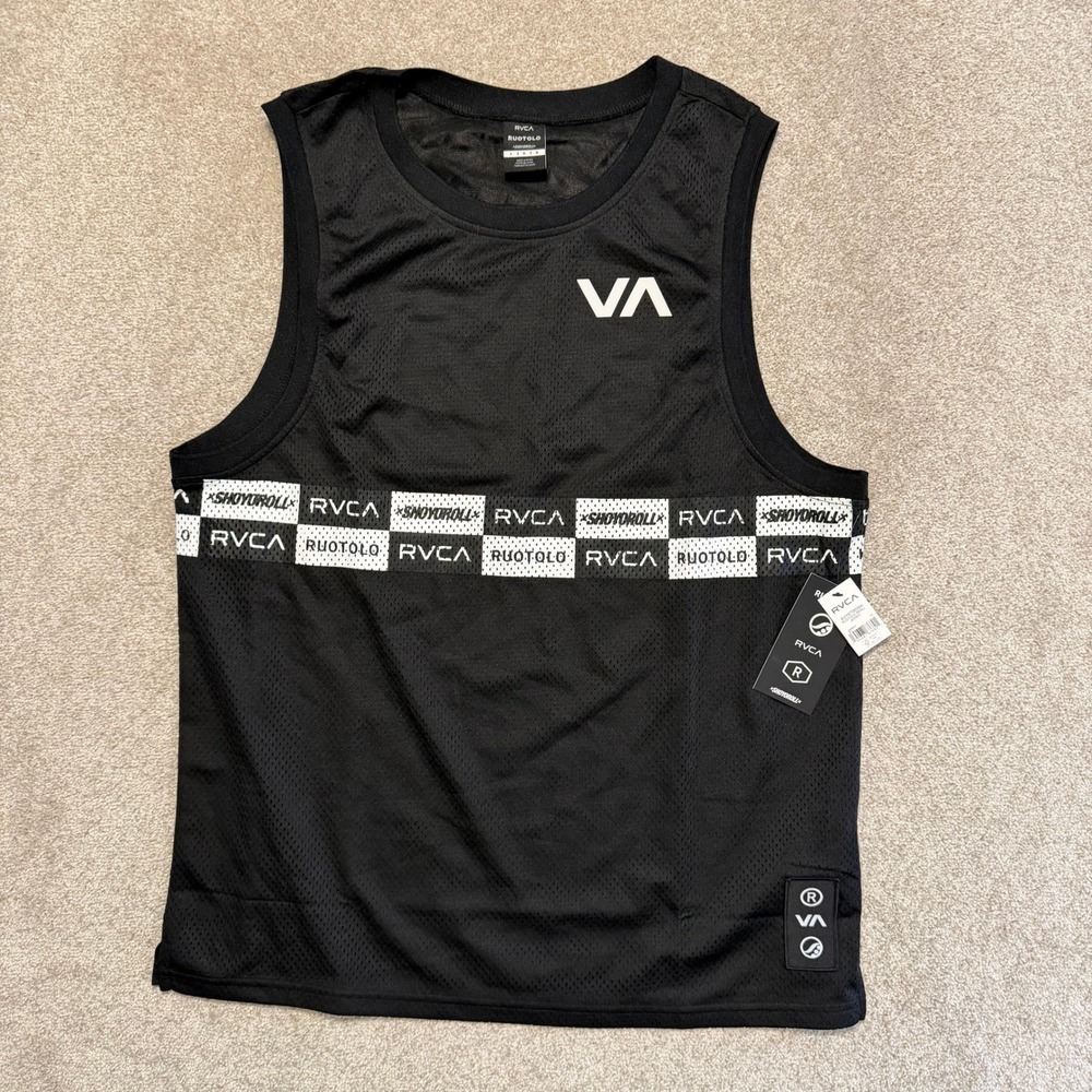 RVCA x Ruotolo Shoyoroll Jersey Men Large Black BJJ MMA Sleeveless Tank Top NWT